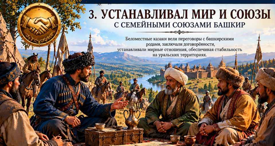 Переговоры беломестных казаков со старейшинами башкирских родов